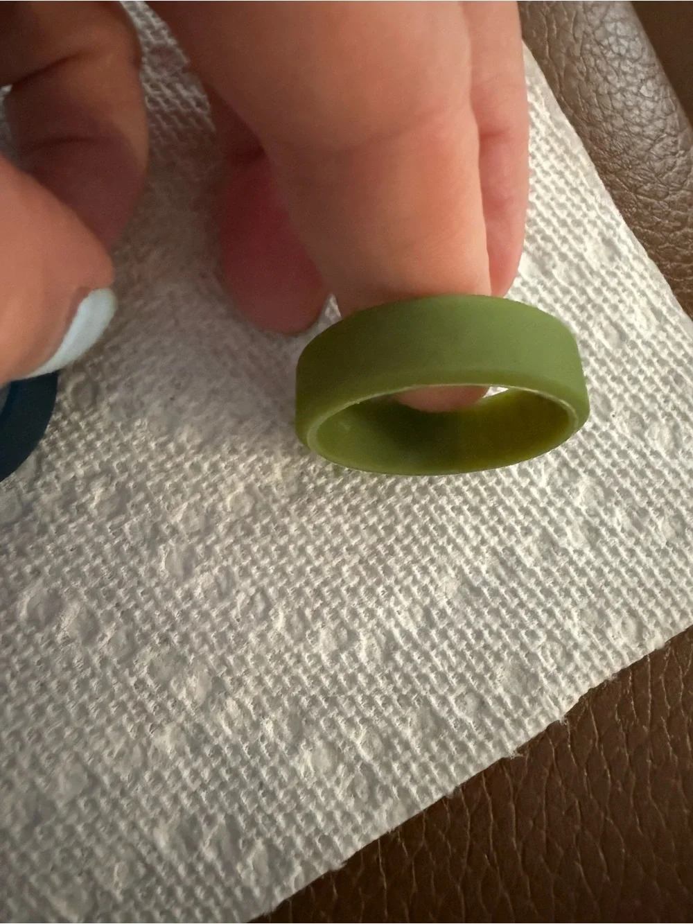 3 pk silicone (The Best Man) men’s navy, blk, green weddng bands-NIP- sz 13.5-14